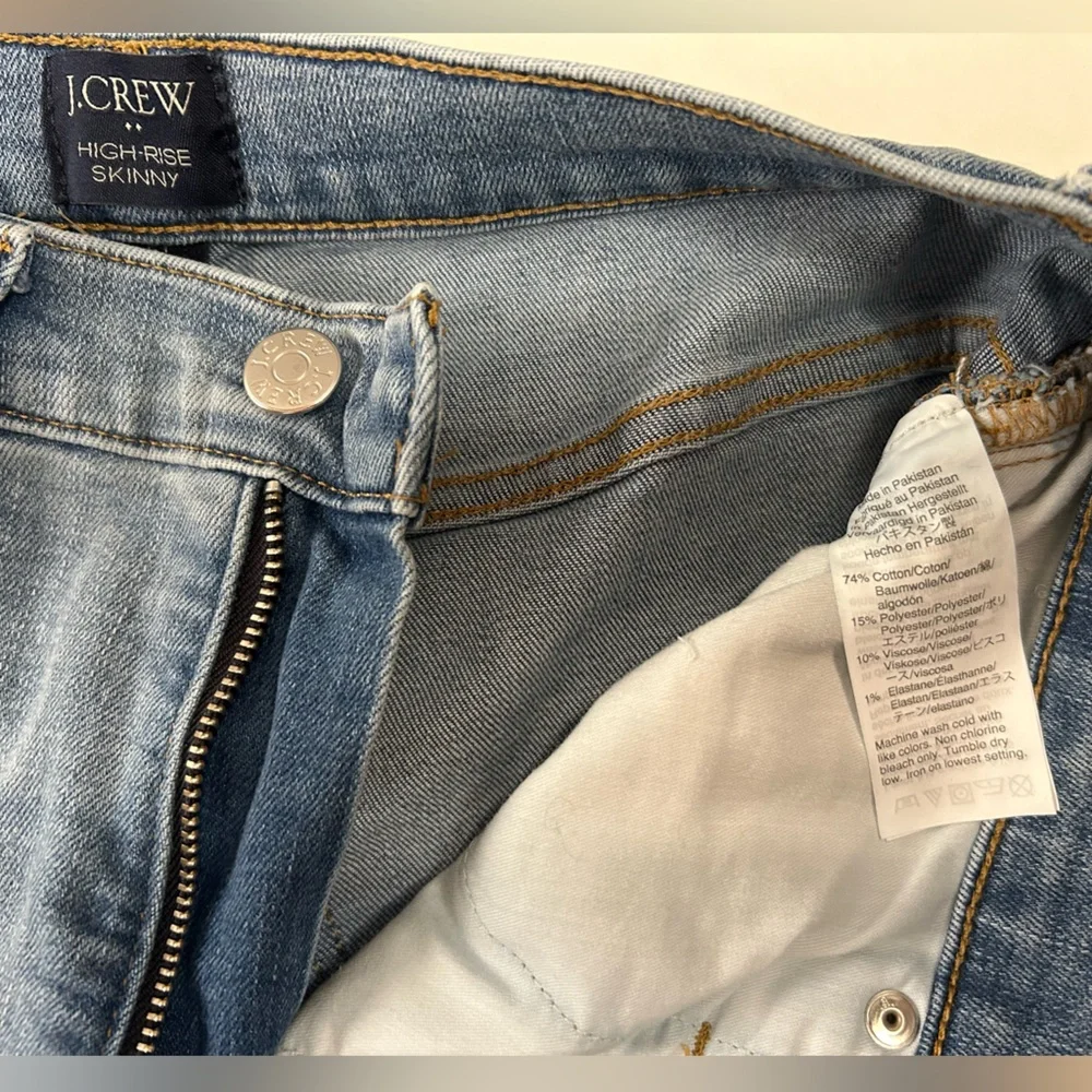 J CREW Women's High Rise Skinny Light Wash Jeans Size 27 - Picture 12 of 12